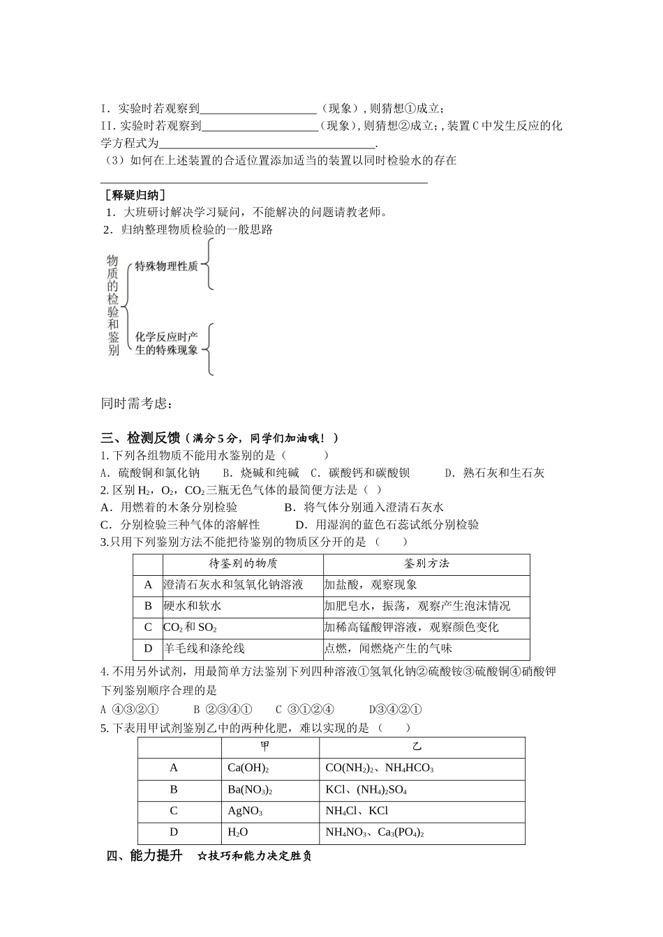 物质的检验和鉴别复习_第3页