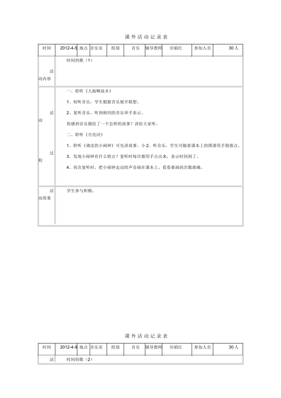 音乐兴趣小组活动记录_第3页