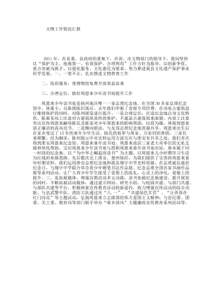 文物工作情况汇报