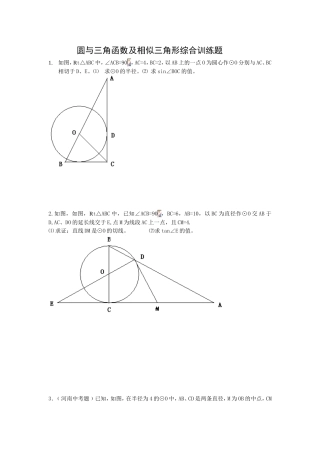 圆与三角函数及相似三角形综合训练题