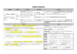 文献阅读与摘录笔记