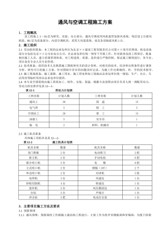 通风与空调工程施工方案