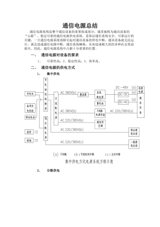 通信电源总结