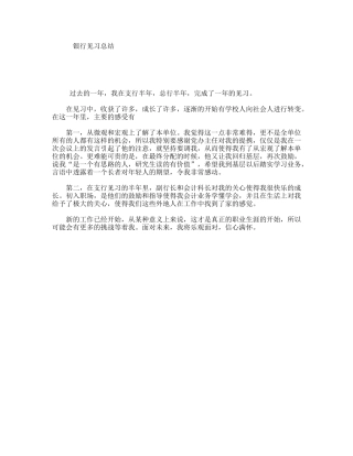 银行见习总结