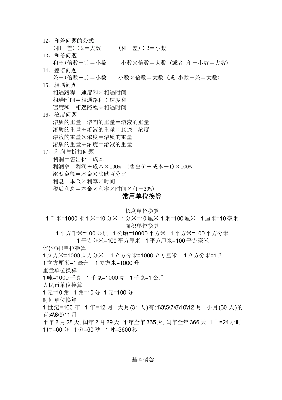 小升初数学总复习知识点、要点归纳总结_第2页
