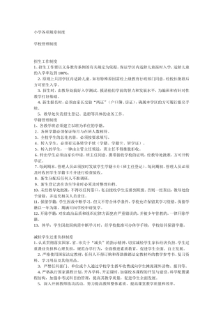 小学各项规章制度