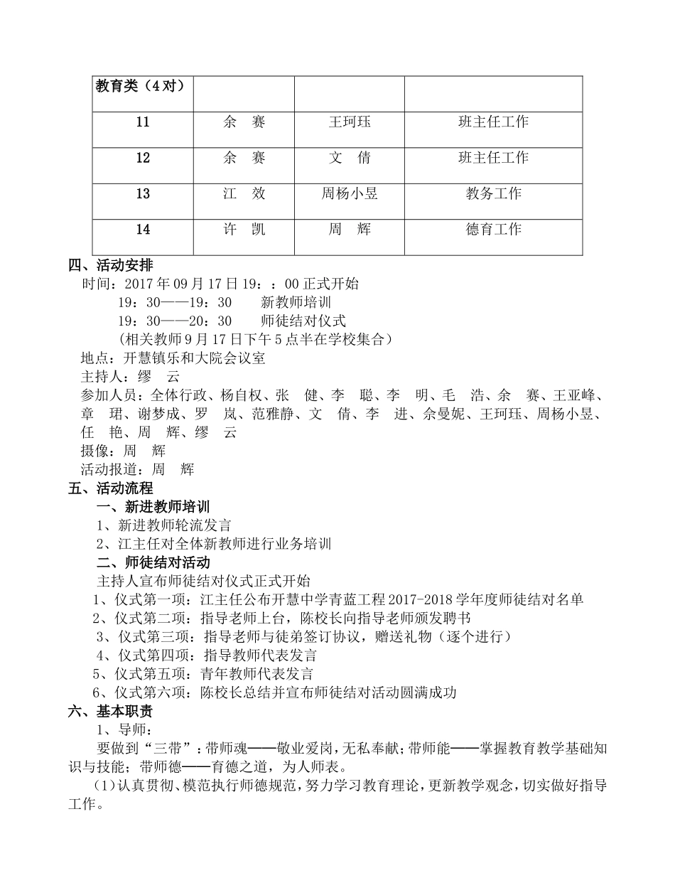同成长、共进步、齐发展——开慧中学“青蓝工程”师徒结对活动方案_第2页
