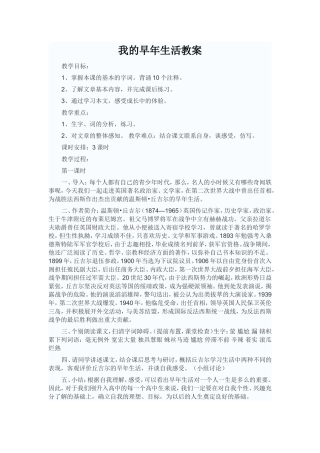 我的早年生活教案