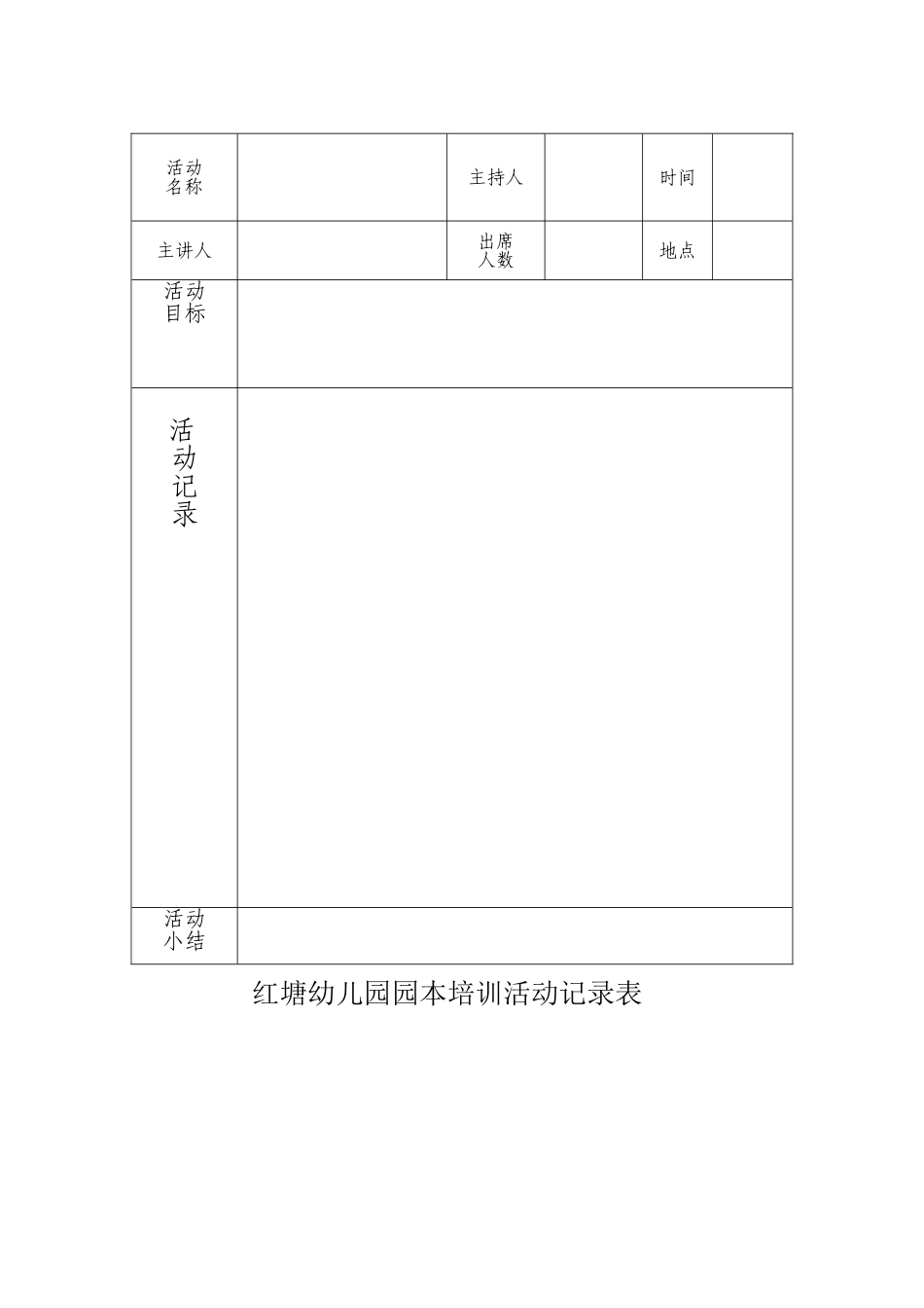 红塘幼儿园园本培训活动记录表_第2页