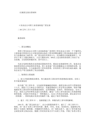 红旗团支部自荐材料