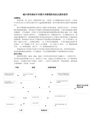 减少骨科清洁手术围手术期预防性抗生素的使用