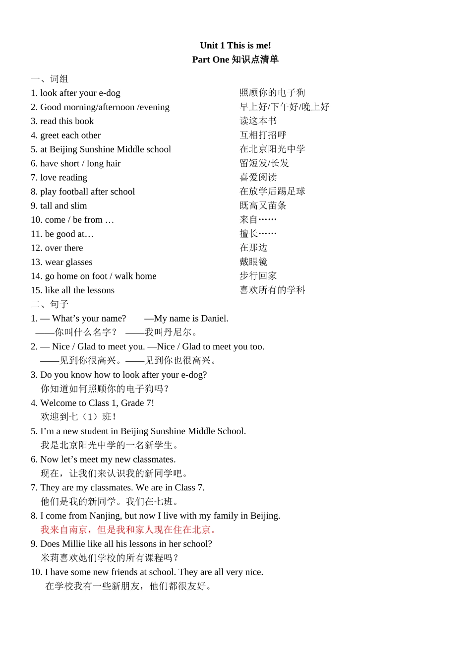 PartOne知识点清单_第1页