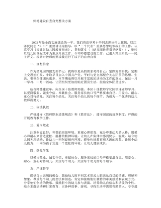 师德建设自查自究整改方案