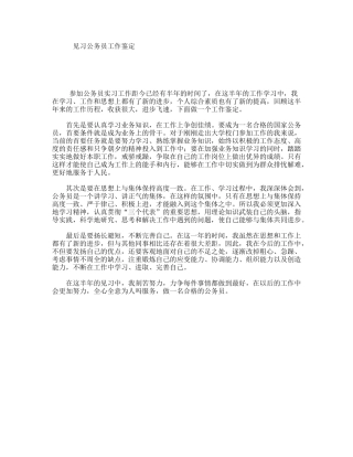 见习公务员工作鉴定