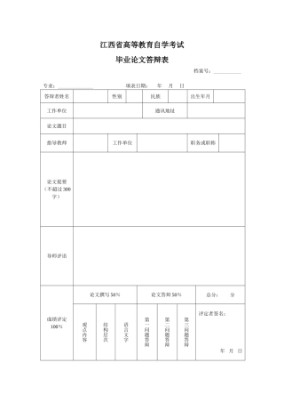 江西省高等教育自学考试