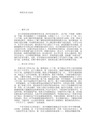 师范生实习总结