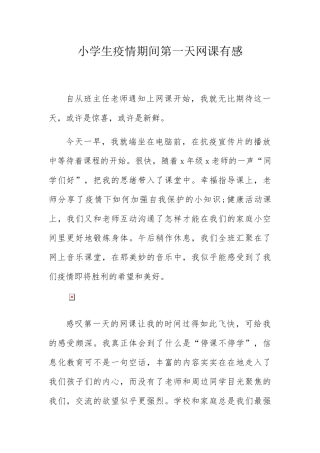 小学生疫情期间第一天网课有感