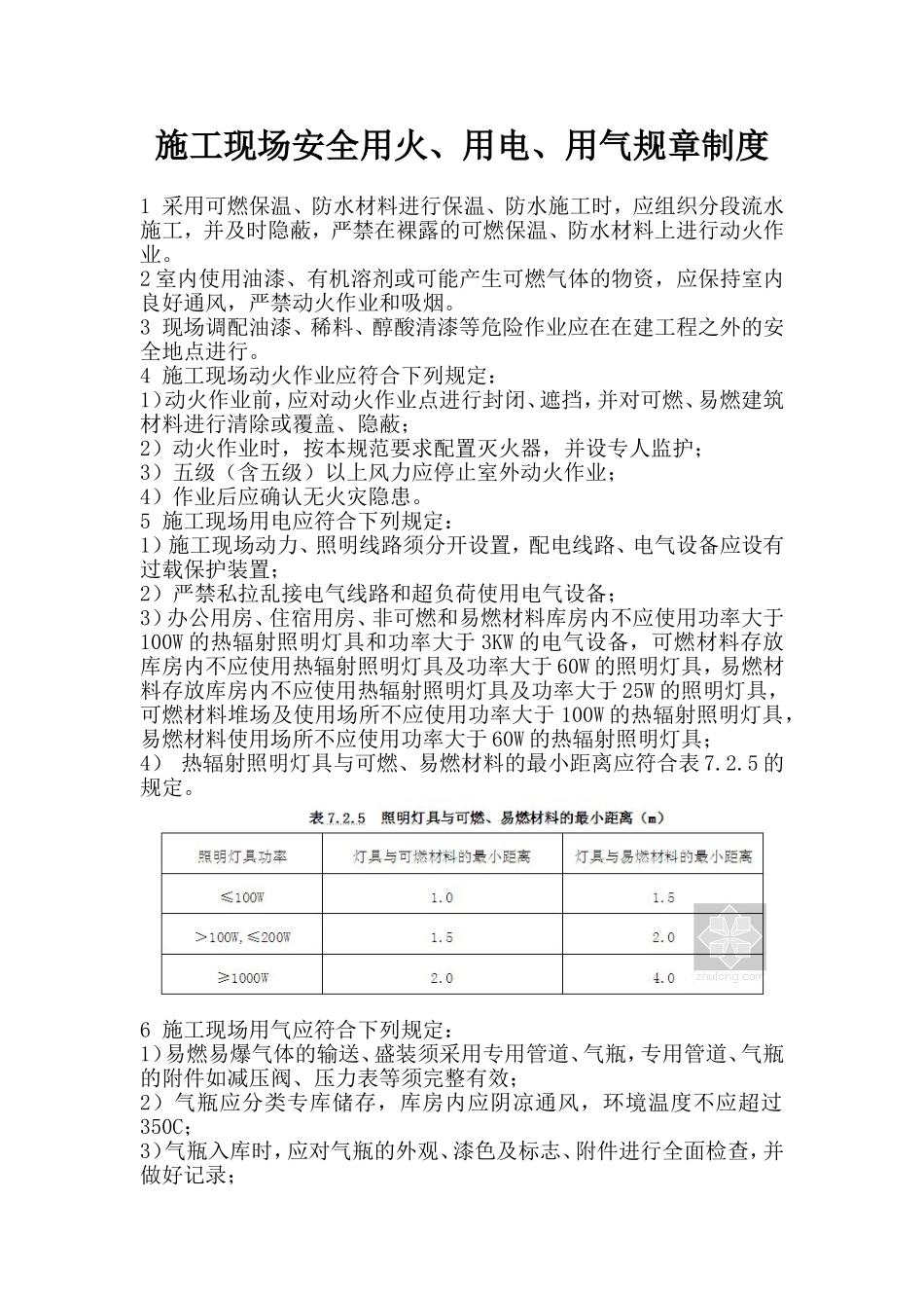 施工现场安全用火、用电、用气规章制度_第1页