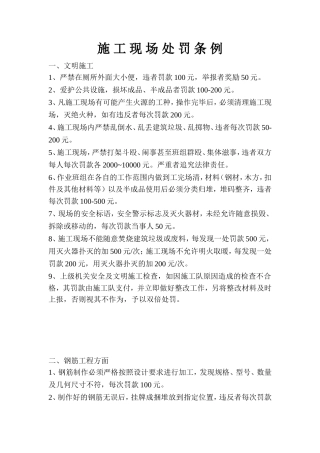 施工现场处罚条例