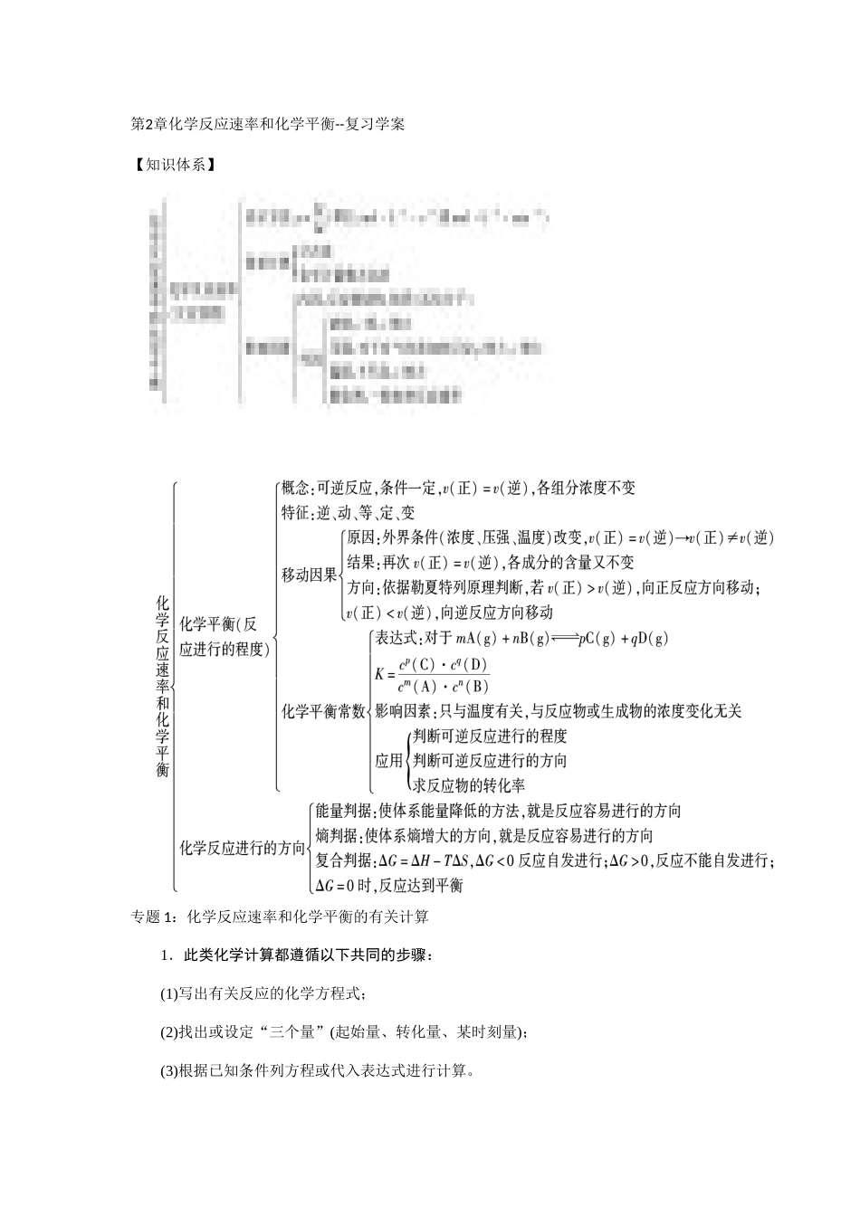 化学反应速率和化学平衡--复习学案_第1页
