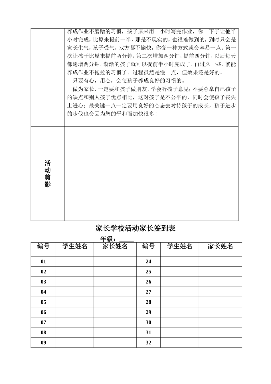 家长学校活动记录表_第2页
