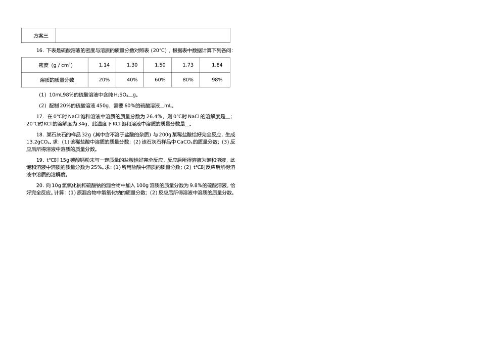 化学溶质的质量分数习题_第2页