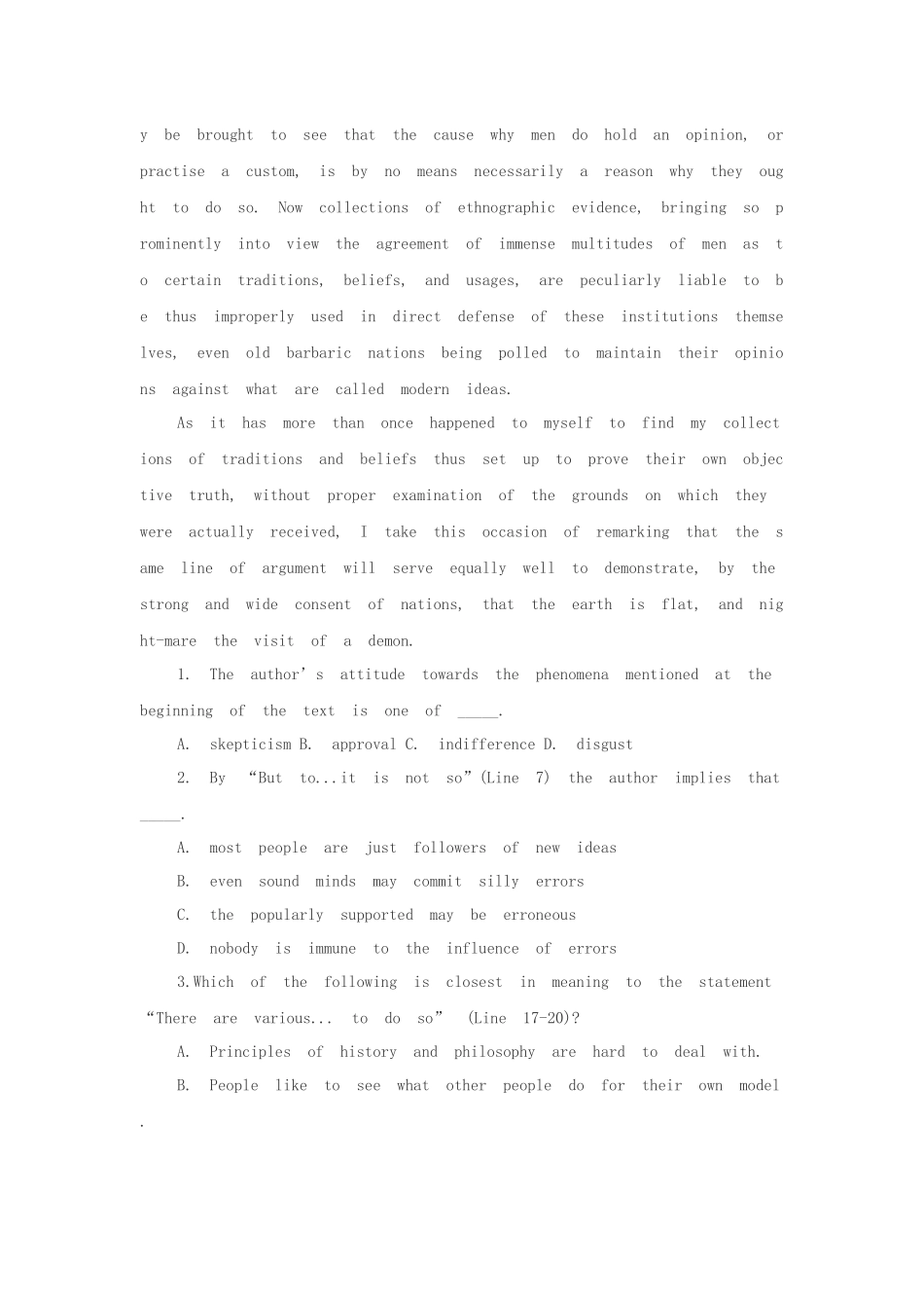 交通银行内蒙古分行校园招聘考试英语基础知识试题（七）_第2页