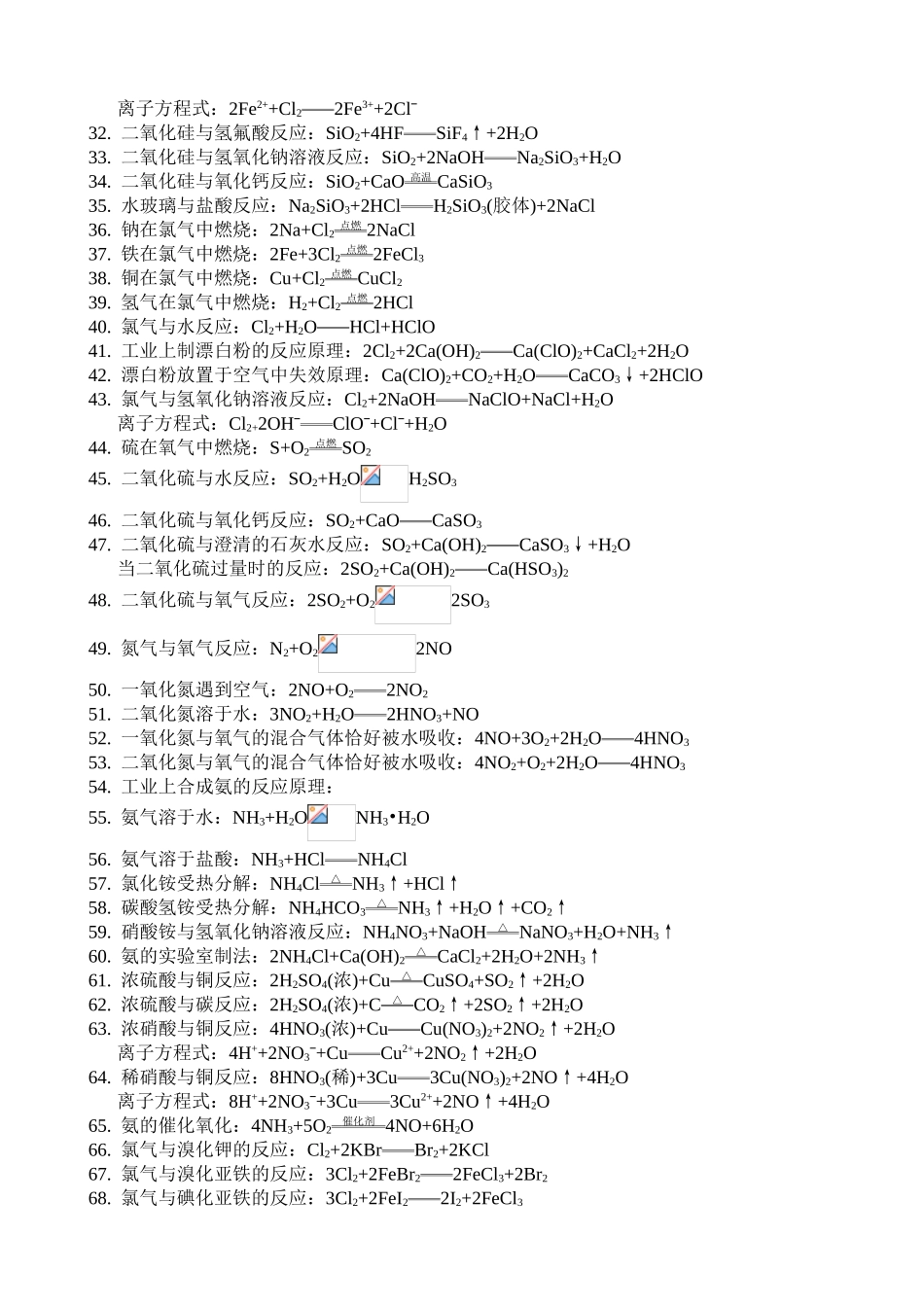 金属、非金属及其化合物化学方程式汇总_第2页