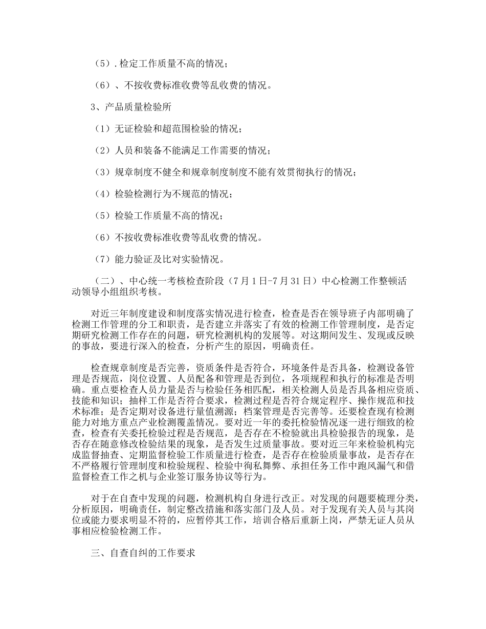 检测工作自查自纠活动实施方案_第2页