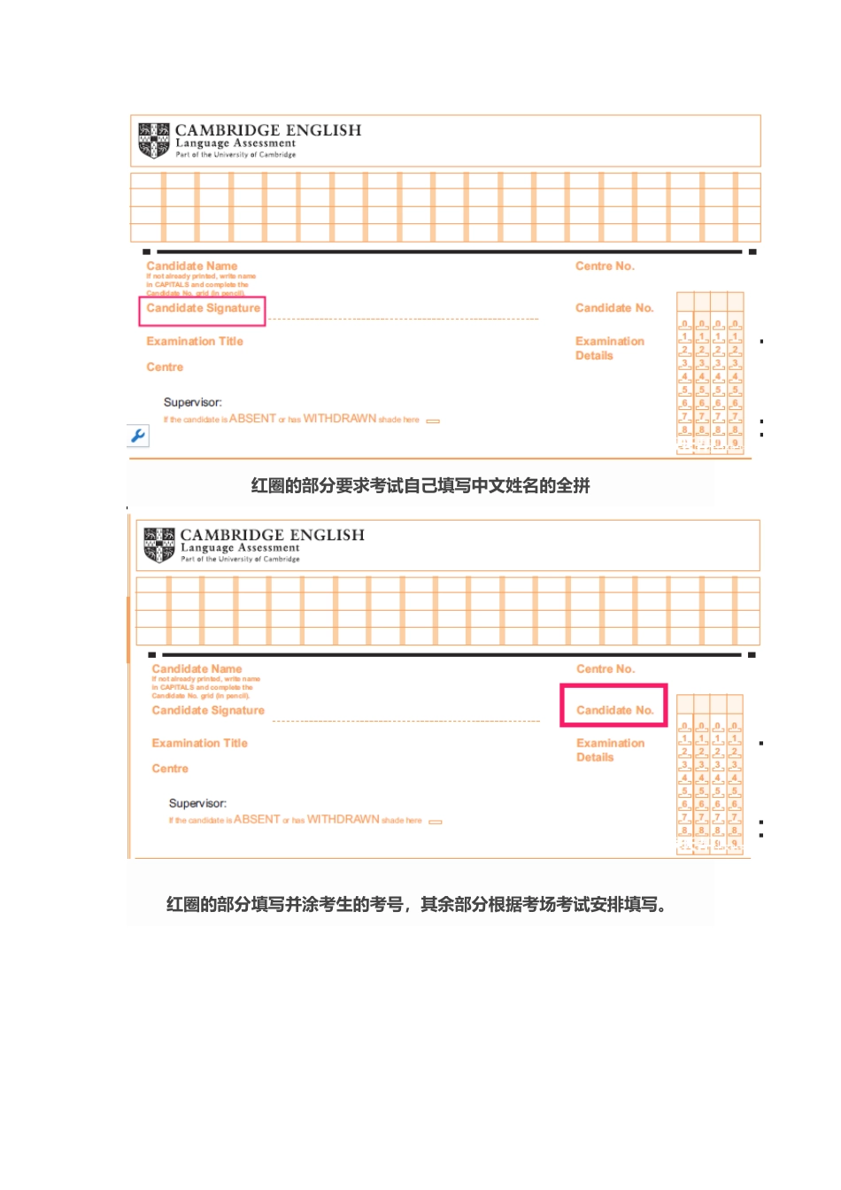 剑桥KET官方考试答题卡的填涂_第3页