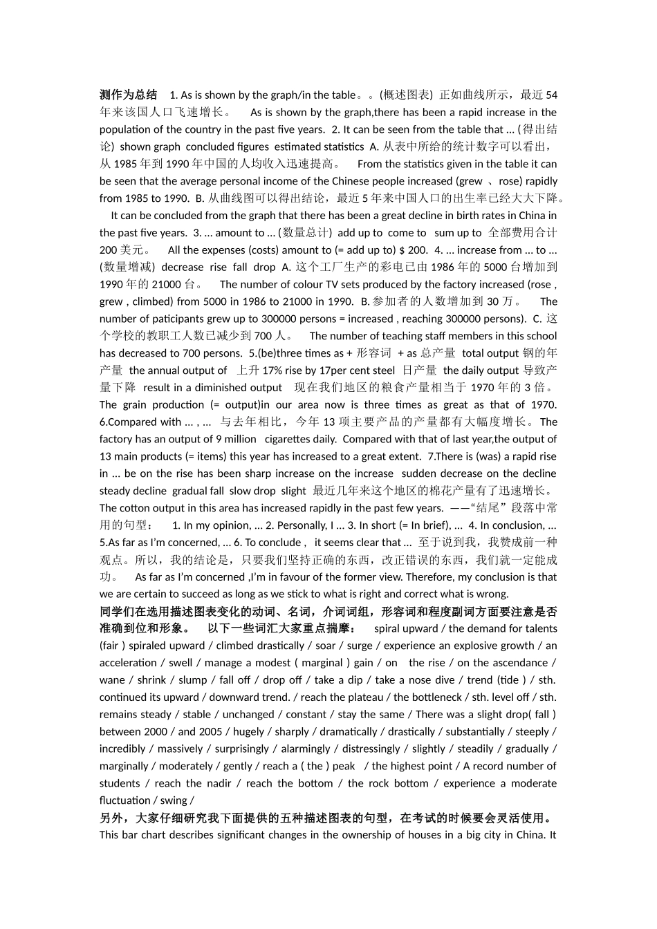 剑桥商务英语BEC高级图表作文常用表达_第3页