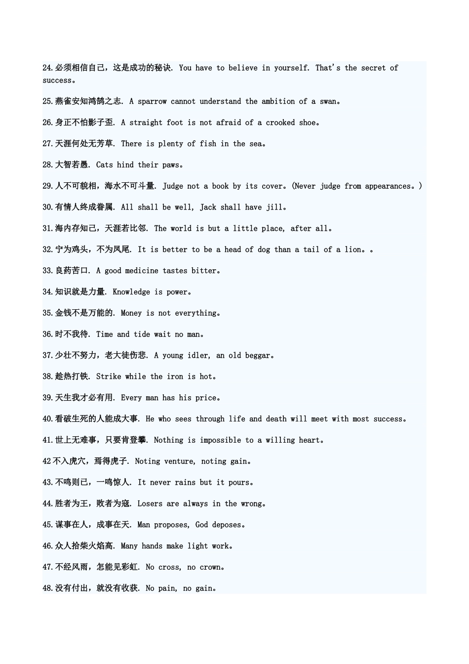 经典励志英语谚语100句_第2页