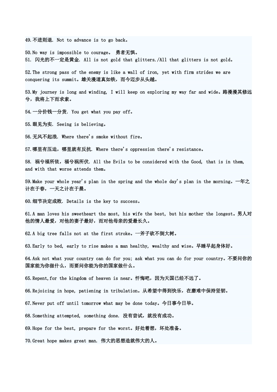 经典励志英语谚语100句_第3页