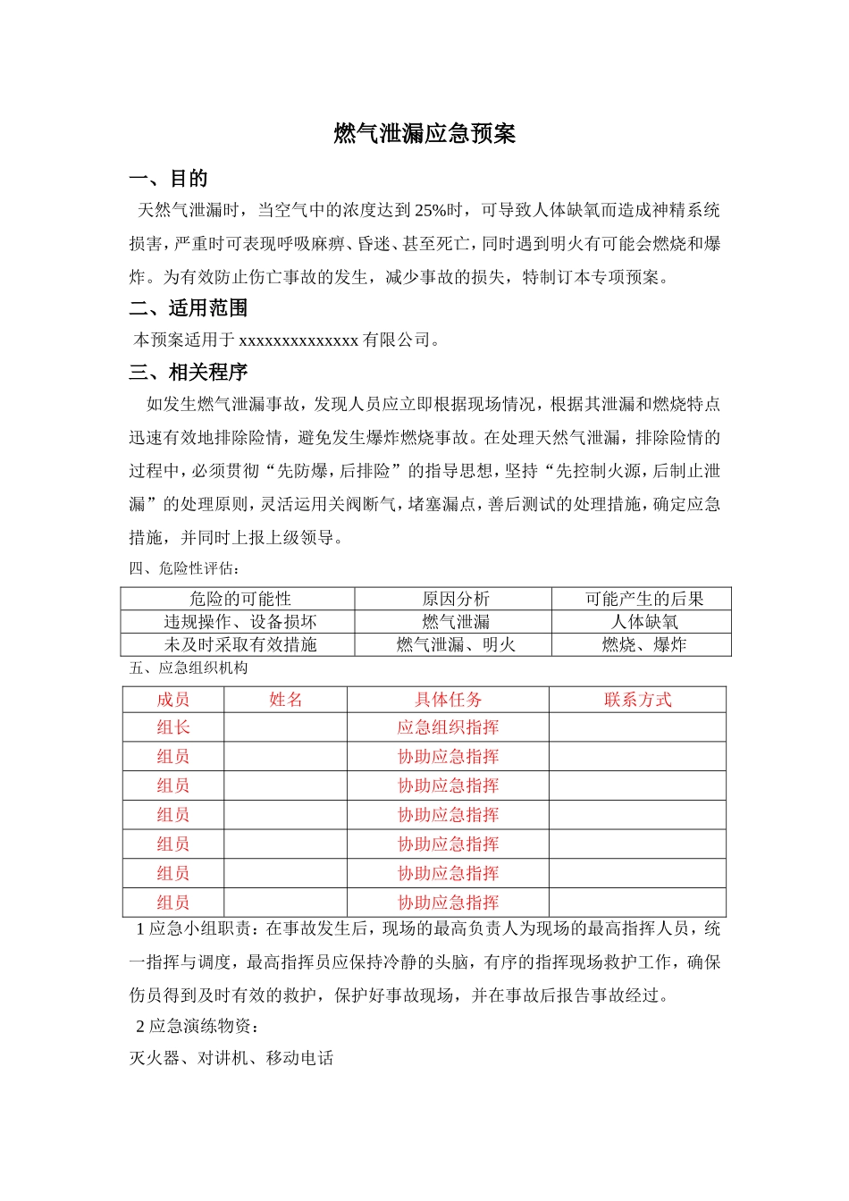 燃气泄漏应急预案_第1页