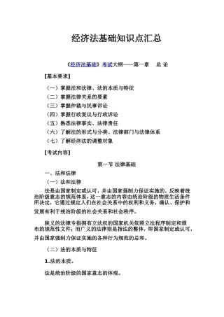 经济法基础知识点汇总