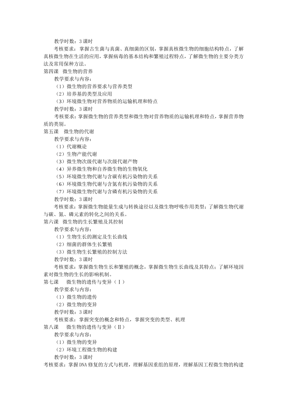 环境微生物学教学大纲_第3页