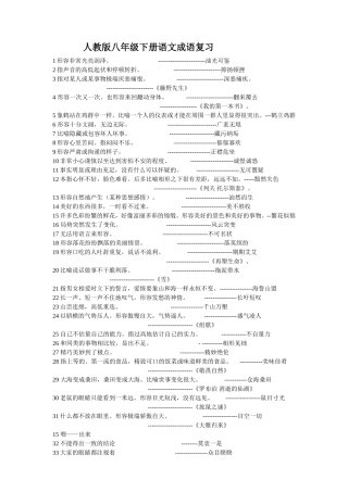 人教版八年级下册语文成语复习