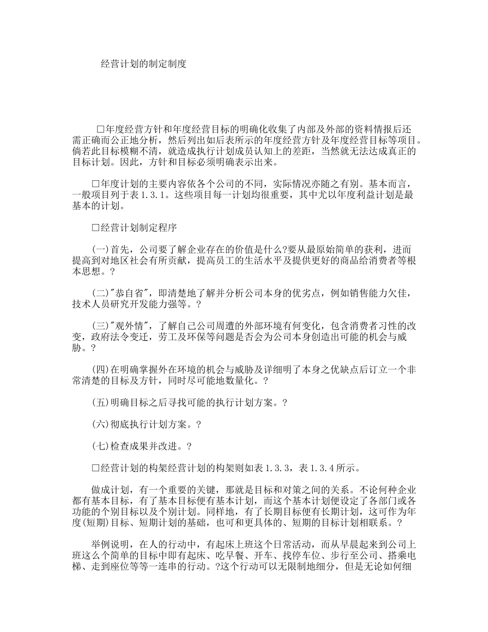 经营计划的制定制度_第1页