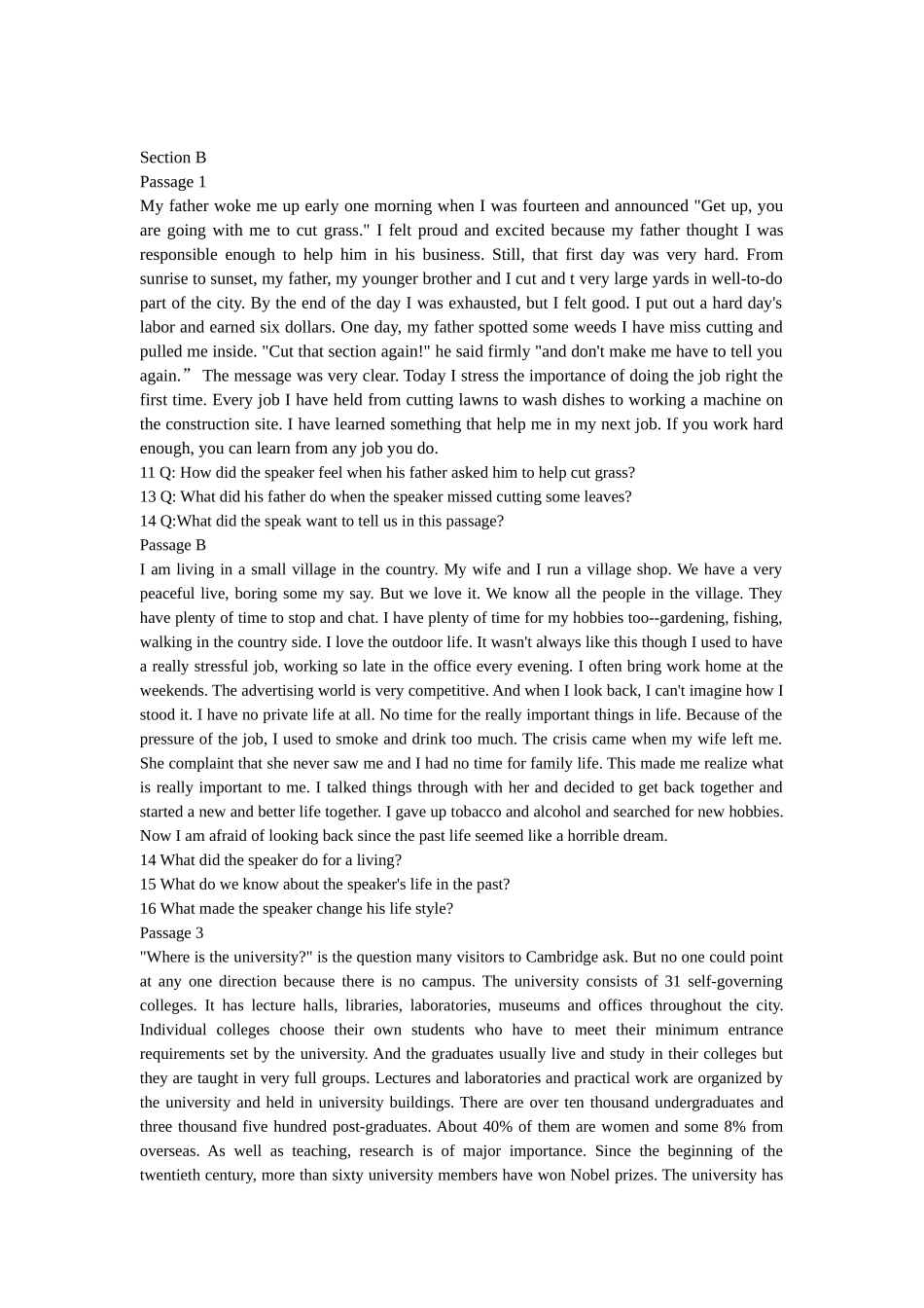 四级听力试题原文及译文_第2页