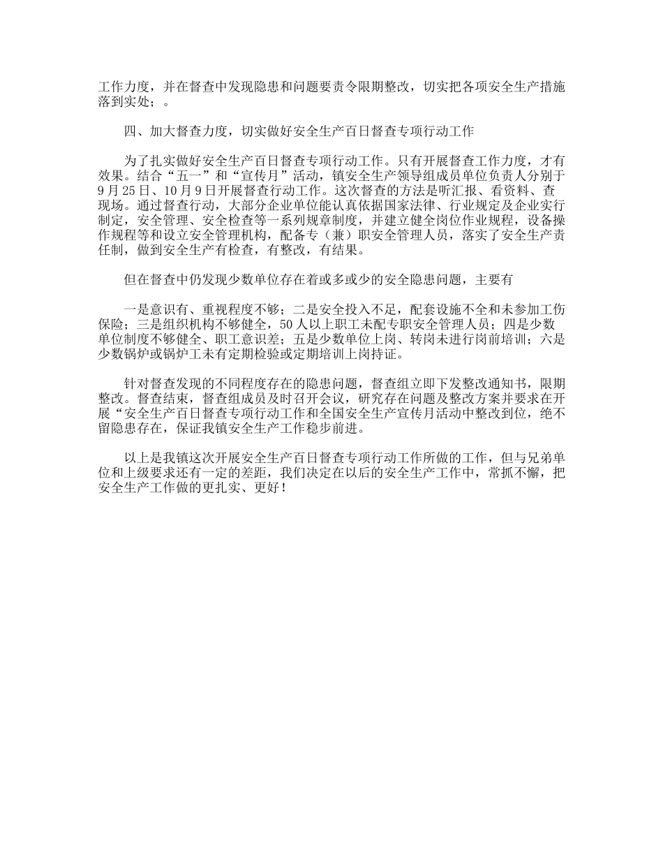 关于开展安全生产百日督查专项行动工作情况的汇报_第2页