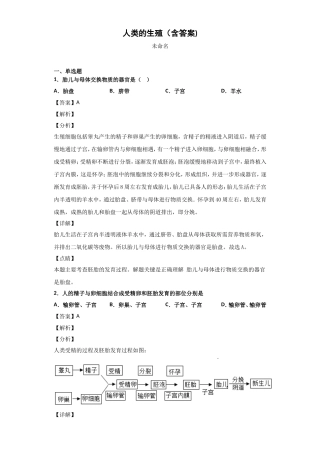 人类的生殖（含答案)