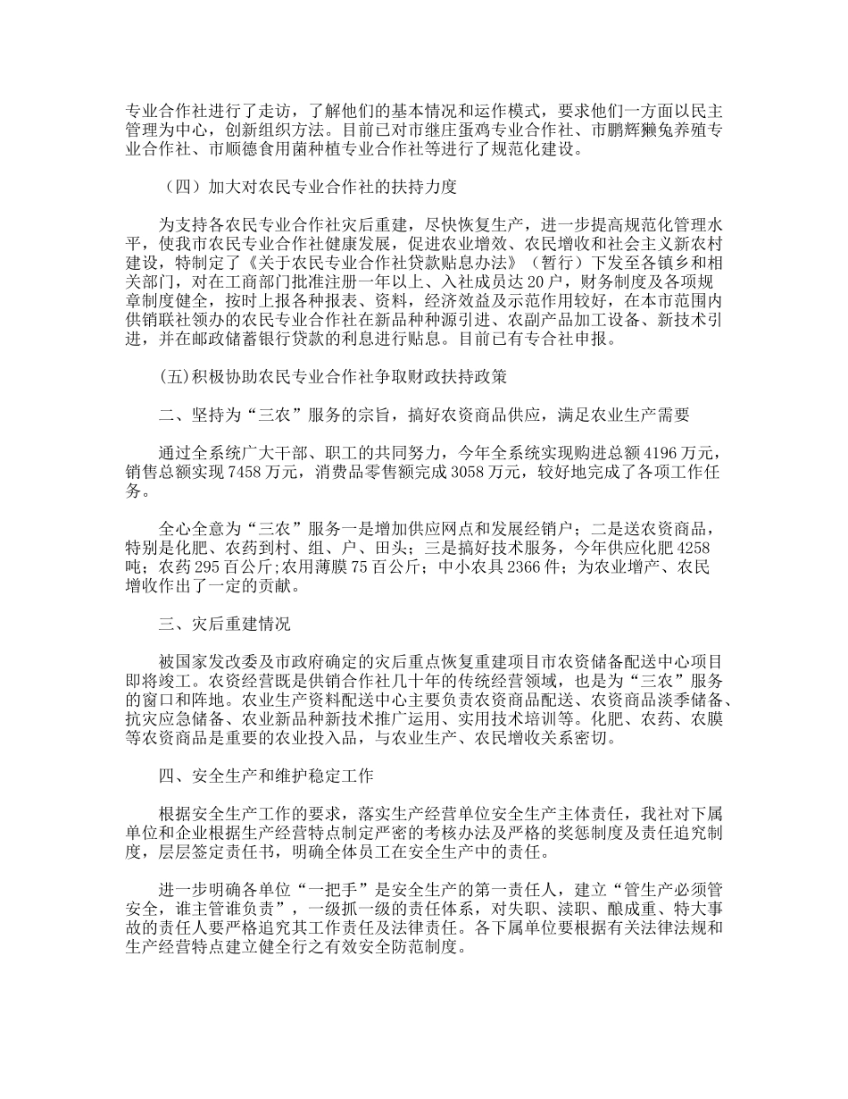 年供销社年度工作总结_第2页