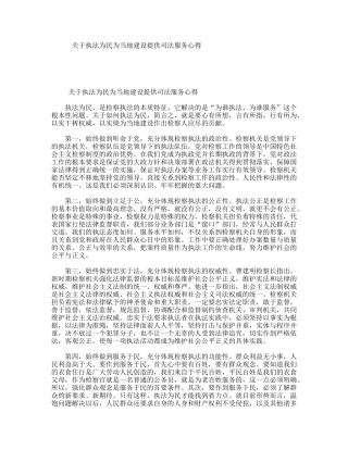 关于执法为民为当地建设提供司法服务心得