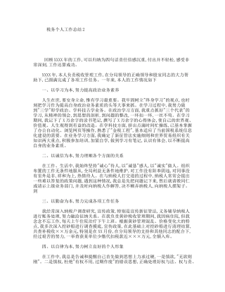 税务个人工作总结2