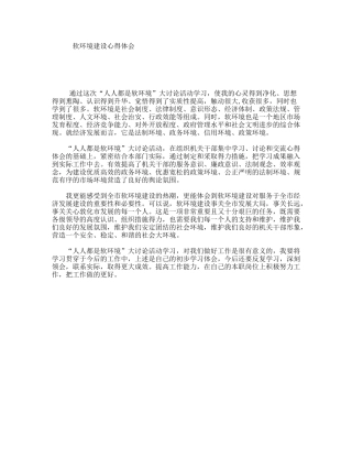 软环境建设心得体会