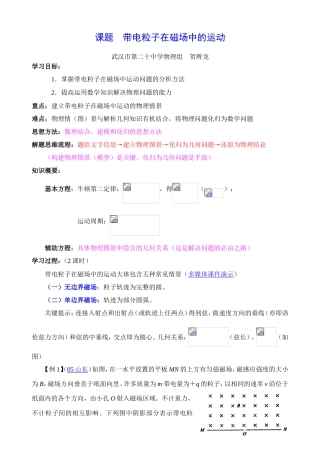 课题带电粒子在磁场中的运动
