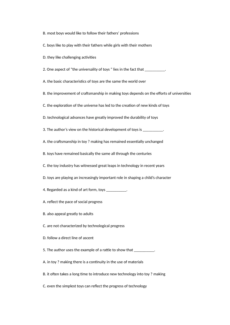 年成人英语三级考试模拟试题(2)_第2页