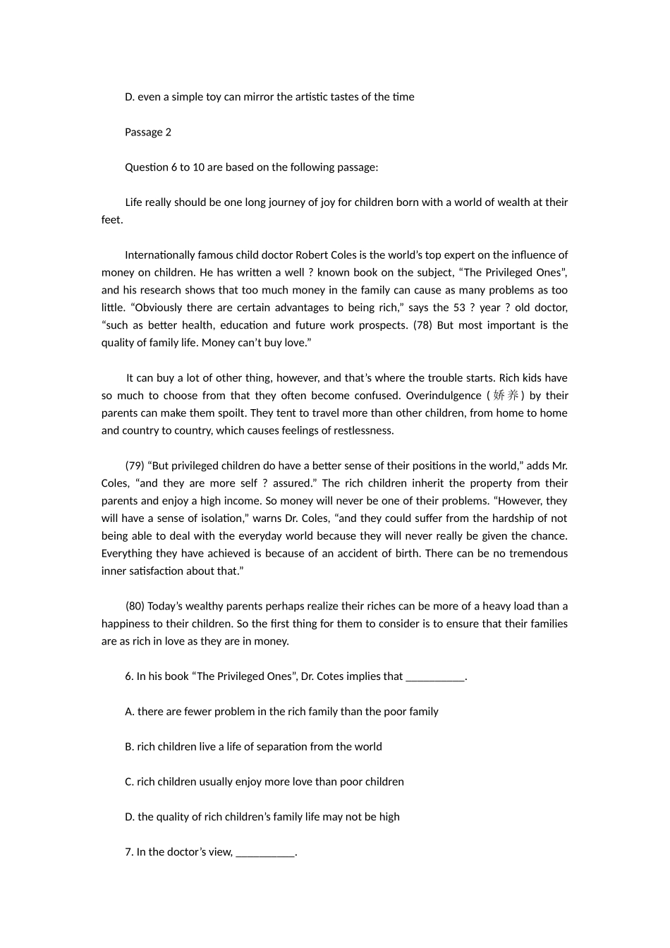 年成人英语三级考试模拟试题(2)_第3页