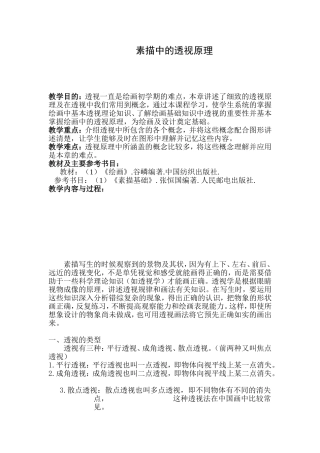 素描中的透视原理