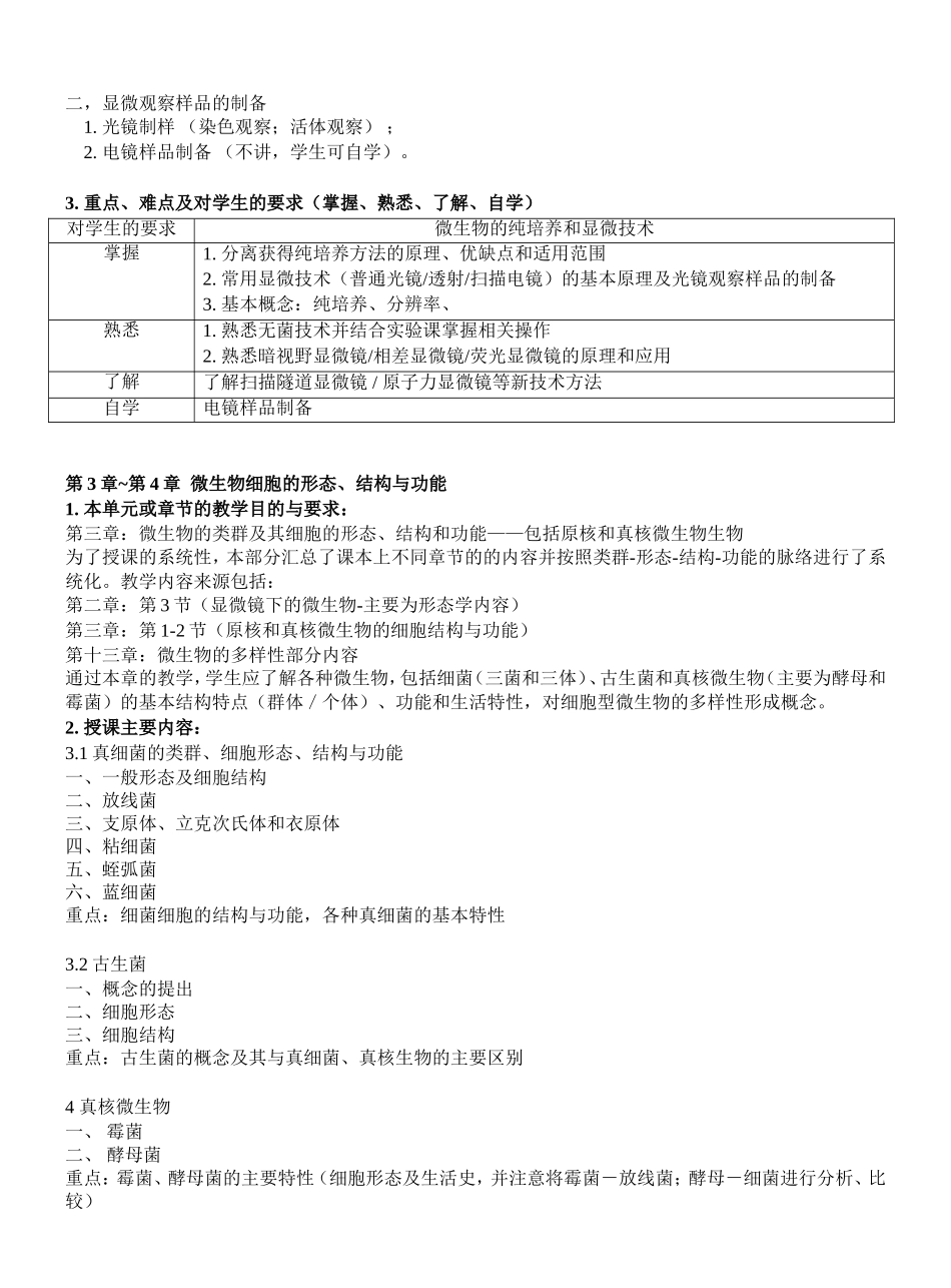 山东大学微生物学教学大纲_第2页